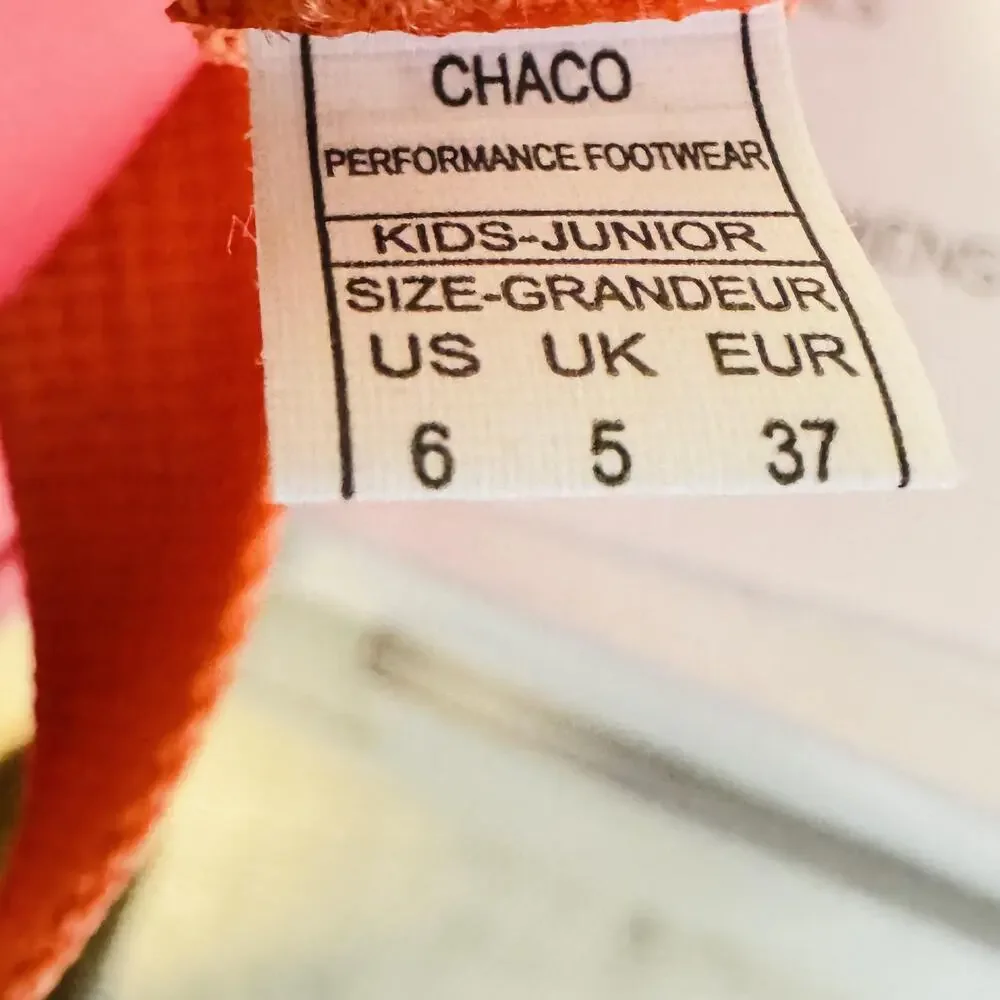 Chaco Sandals Kids Junior 6 Pink Orange Chillos Sport Strap Slip On Water Shoes
